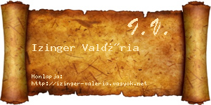 Izinger Valéria névjegykártya